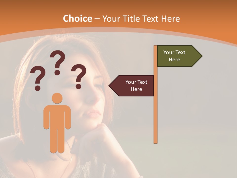 A Woman Is Sitting In The Grass With Her Eyes Closed PowerPoint Template