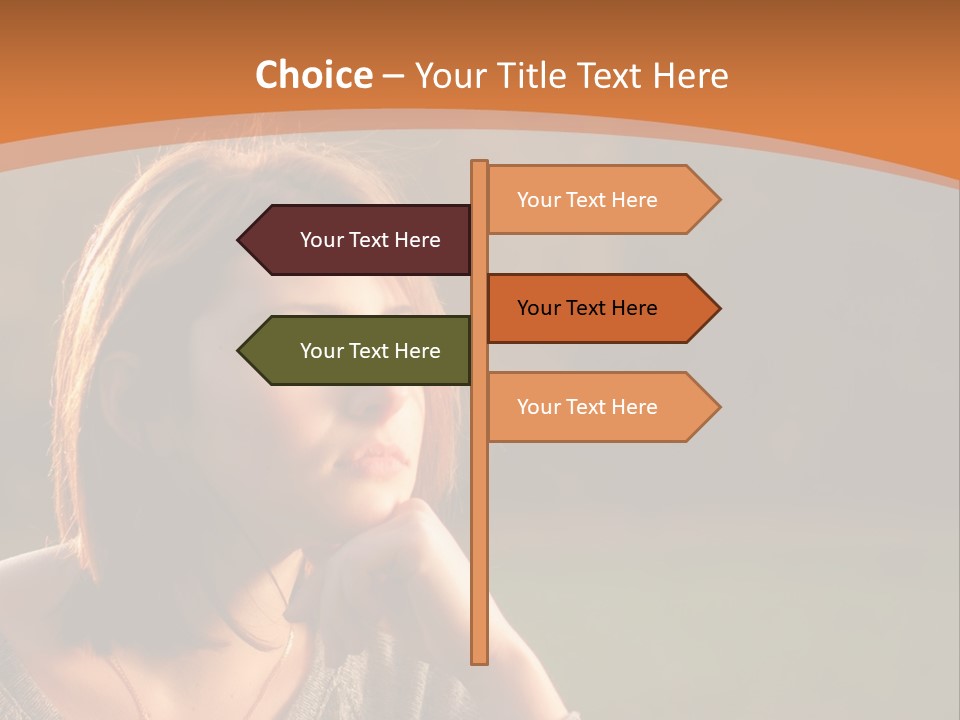 A Woman Is Sitting In The Grass With Her Eyes Closed PowerPoint Template