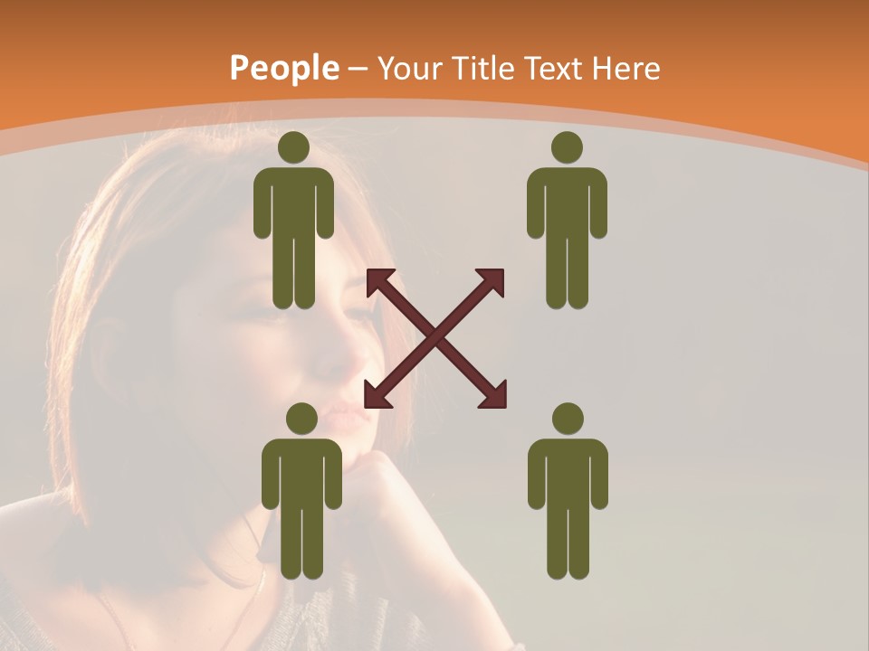 A Woman Is Sitting In The Grass With Her Eyes Closed PowerPoint Template