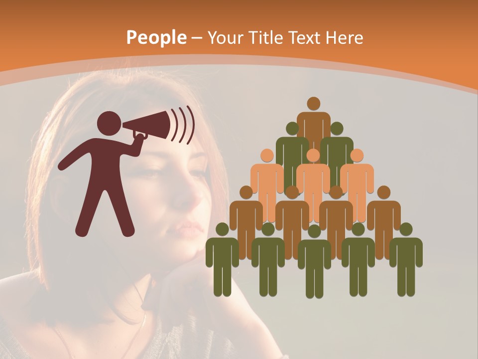 A Woman Is Sitting In The Grass With Her Eyes Closed PowerPoint Template