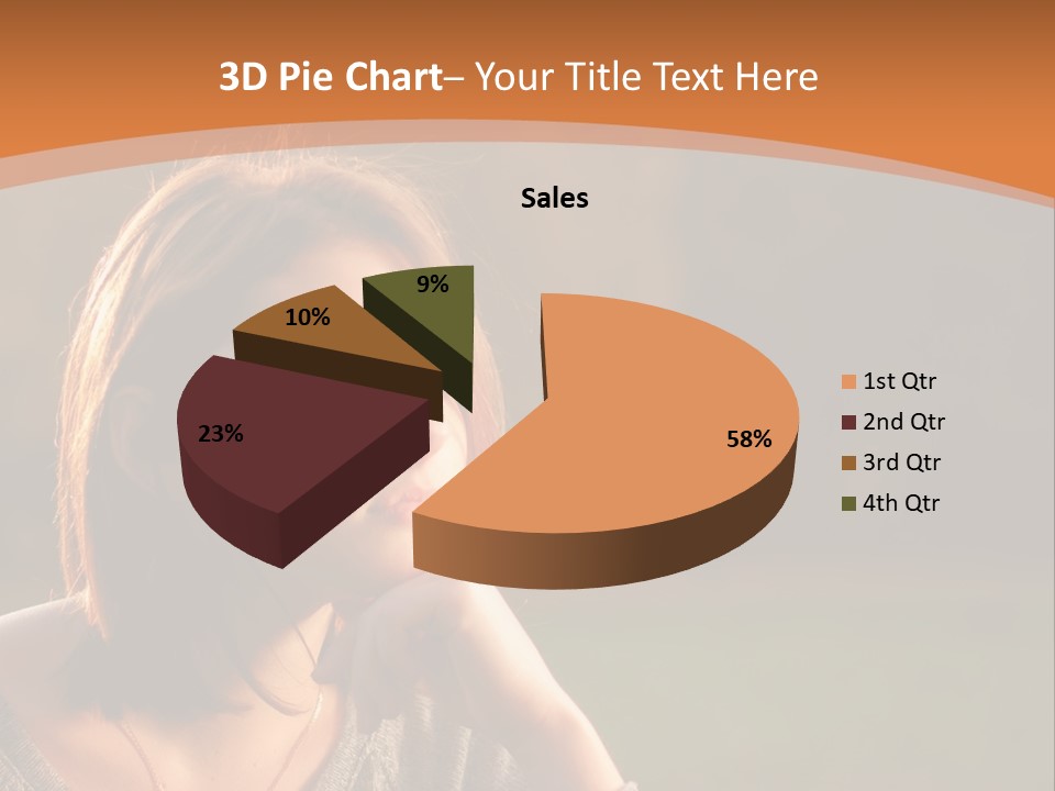 A Woman Is Sitting In The Grass With Her Eyes Closed PowerPoint Template
