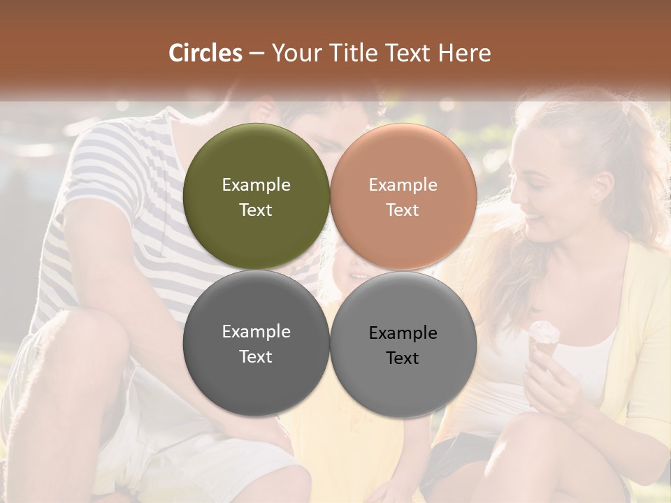 A Man And Two Girls Eating Ice Cream PowerPoint Template