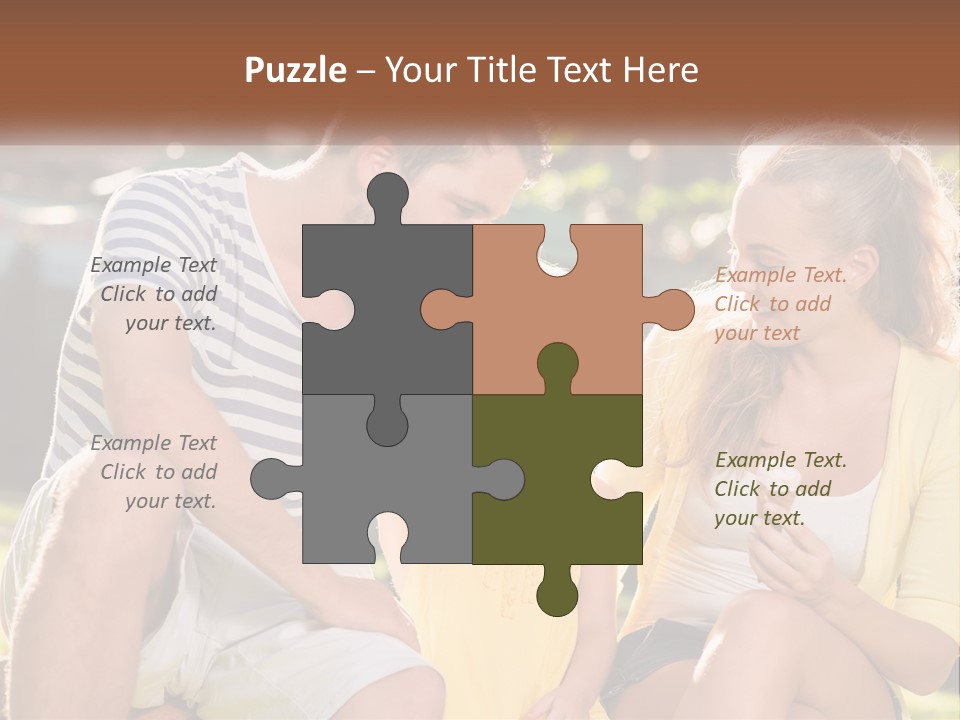 A Man And Two Girls Eating Ice Cream PowerPoint Template