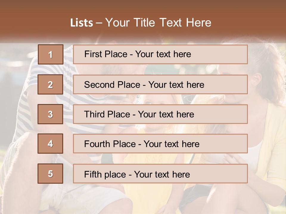 A Man And Two Girls Eating Ice Cream PowerPoint Template