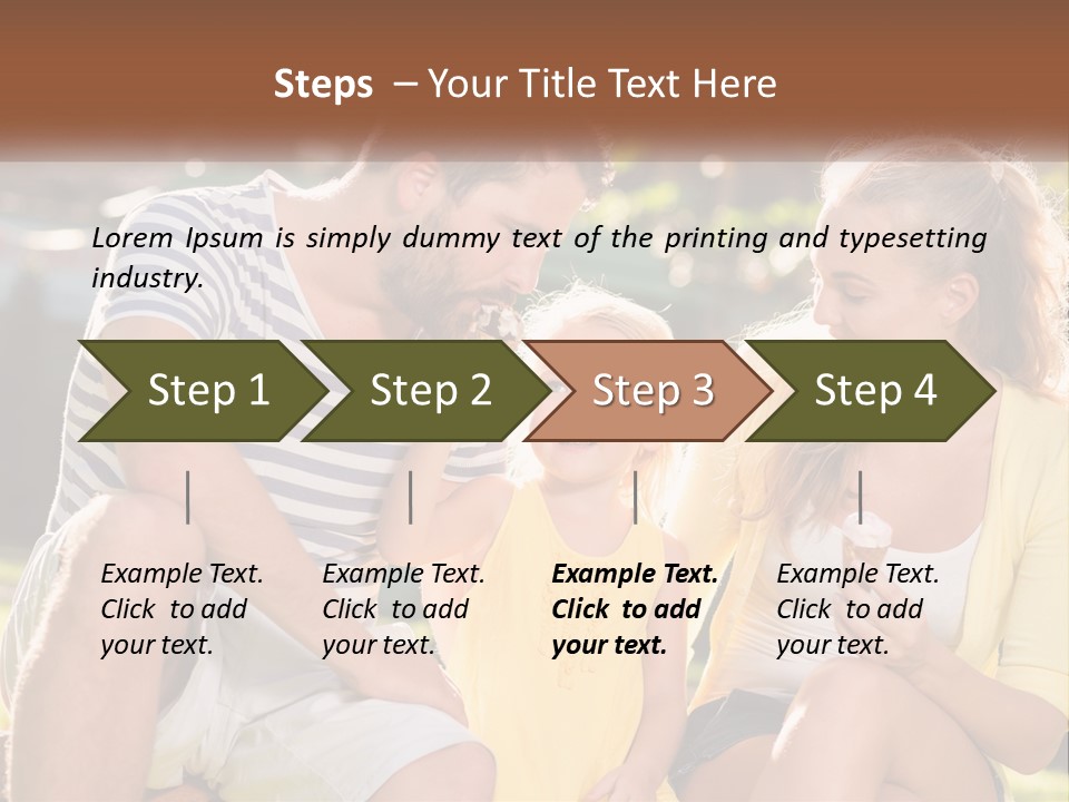 A Man And Two Girls Eating Ice Cream PowerPoint Template