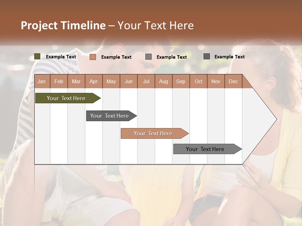 A Man And Two Girls Eating Ice Cream PowerPoint Template