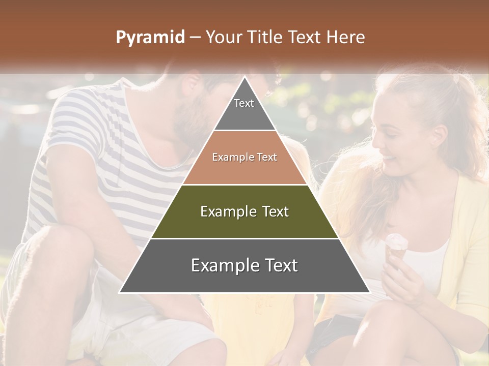 A Man And Two Girls Eating Ice Cream PowerPoint Template