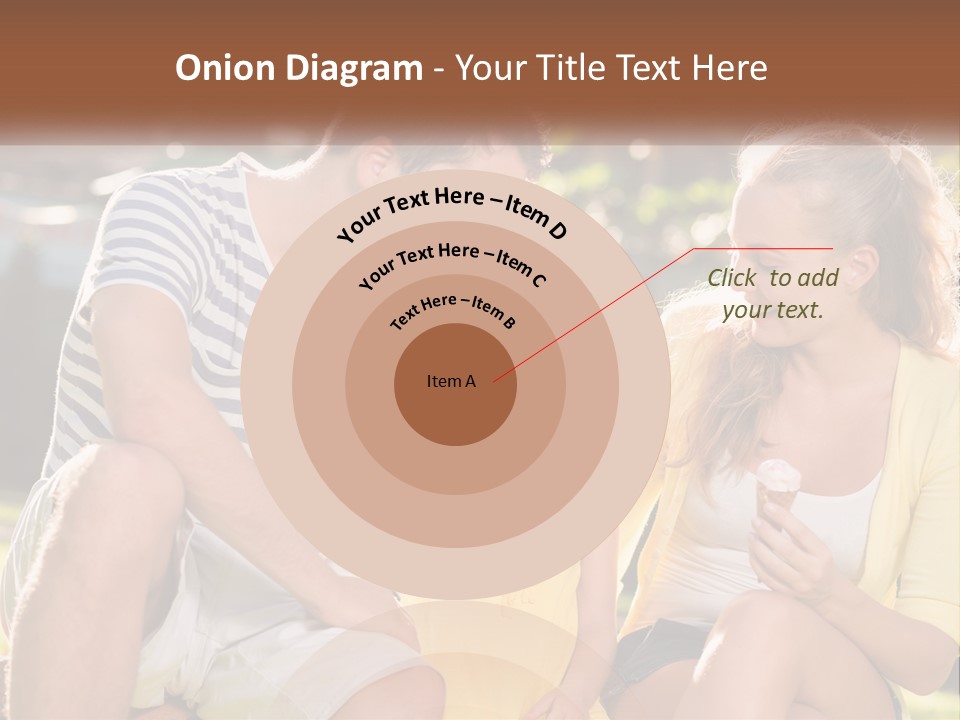 A Man And Two Girls Eating Ice Cream PowerPoint Template