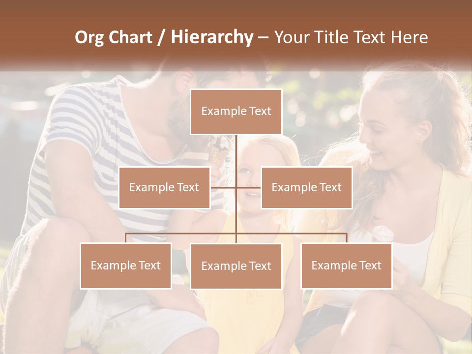 A Man And Two Girls Eating Ice Cream PowerPoint Template