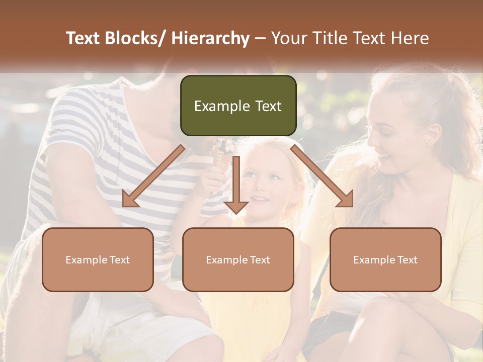 A Man And Two Girls Eating Ice Cream PowerPoint Template