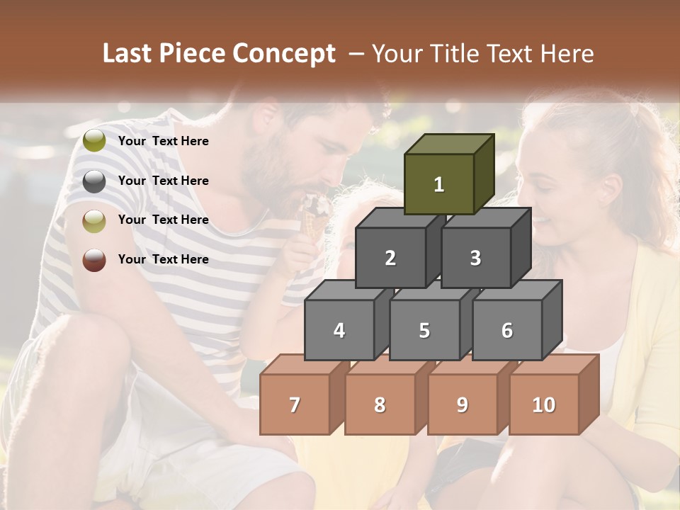 A Man And Two Girls Eating Ice Cream PowerPoint Template