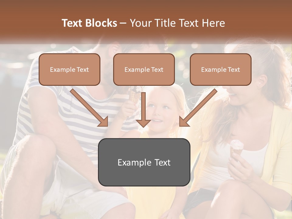 A Man And Two Girls Eating Ice Cream PowerPoint Template