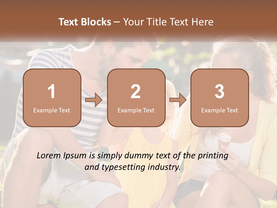 A Man And Two Girls Eating Ice Cream PowerPoint Template