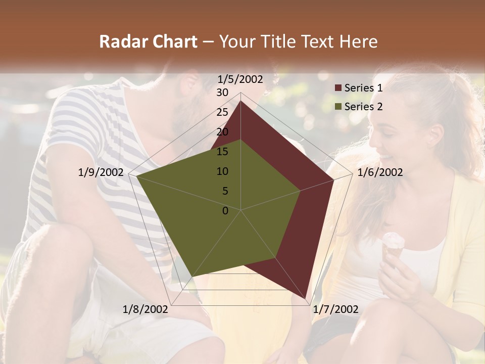 A Man And Two Girls Eating Ice Cream PowerPoint Template