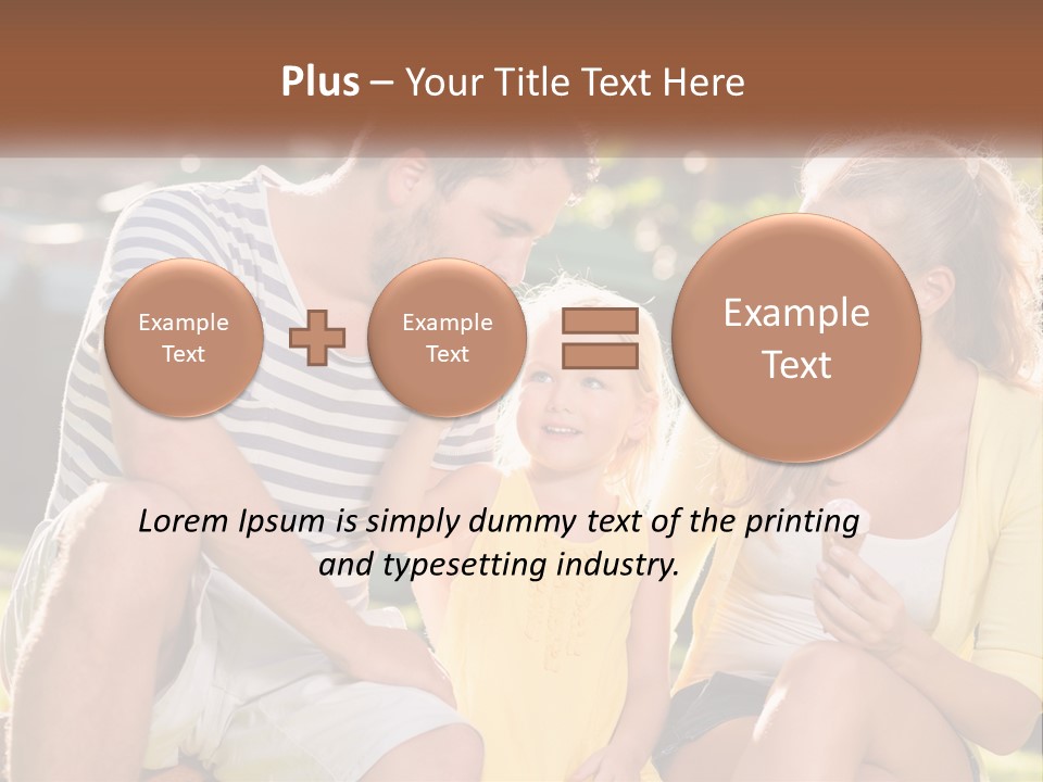 A Man And Two Girls Eating Ice Cream PowerPoint Template