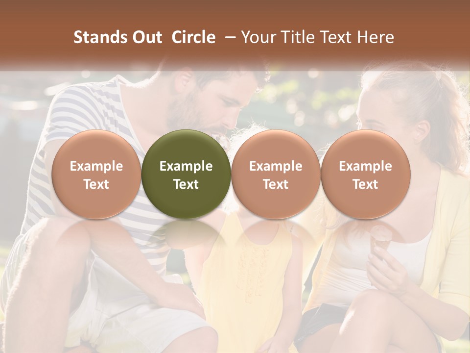 A Man And Two Girls Eating Ice Cream PowerPoint Template