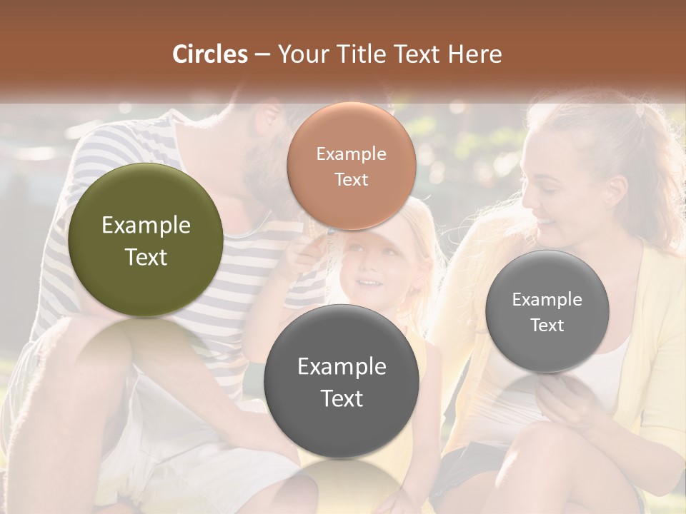 A Man And Two Girls Eating Ice Cream PowerPoint Template