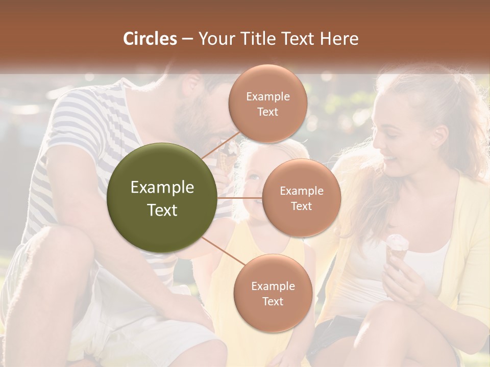 A Man And Two Girls Eating Ice Cream PowerPoint Template