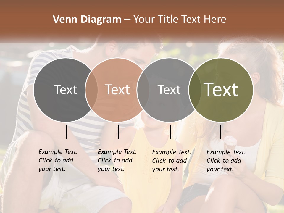 A Man And Two Girls Eating Ice Cream PowerPoint Template