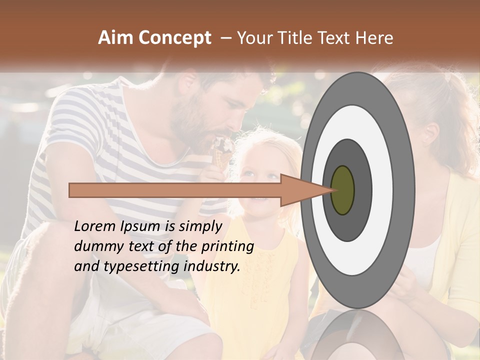 A Man And Two Girls Eating Ice Cream PowerPoint Template