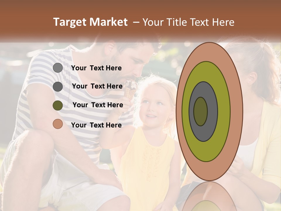 A Man And Two Girls Eating Ice Cream PowerPoint Template