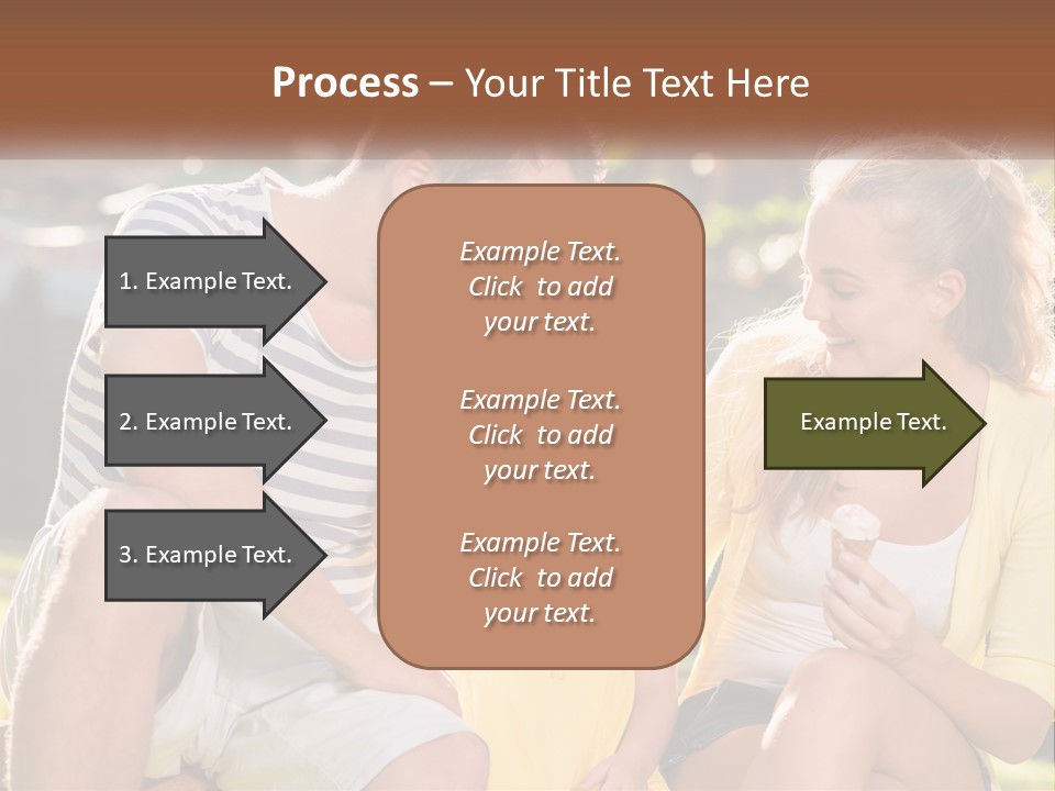 A Man And Two Girls Eating Ice Cream PowerPoint Template