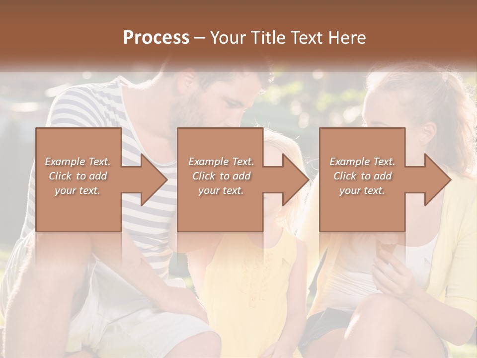 A Man And Two Girls Eating Ice Cream PowerPoint Template