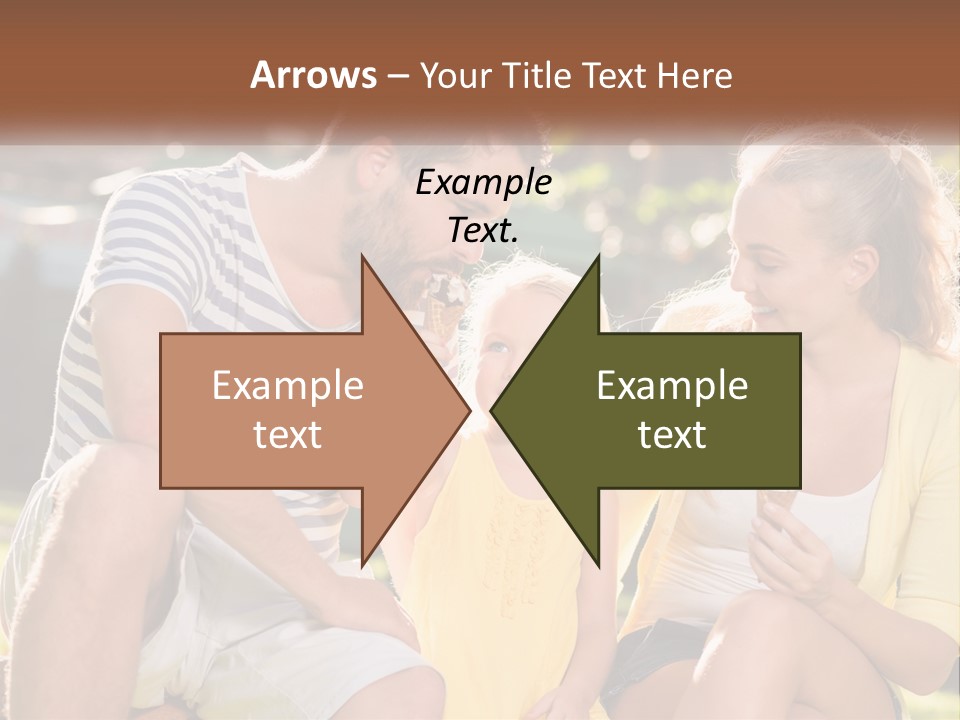 A Man And Two Girls Eating Ice Cream PowerPoint Template