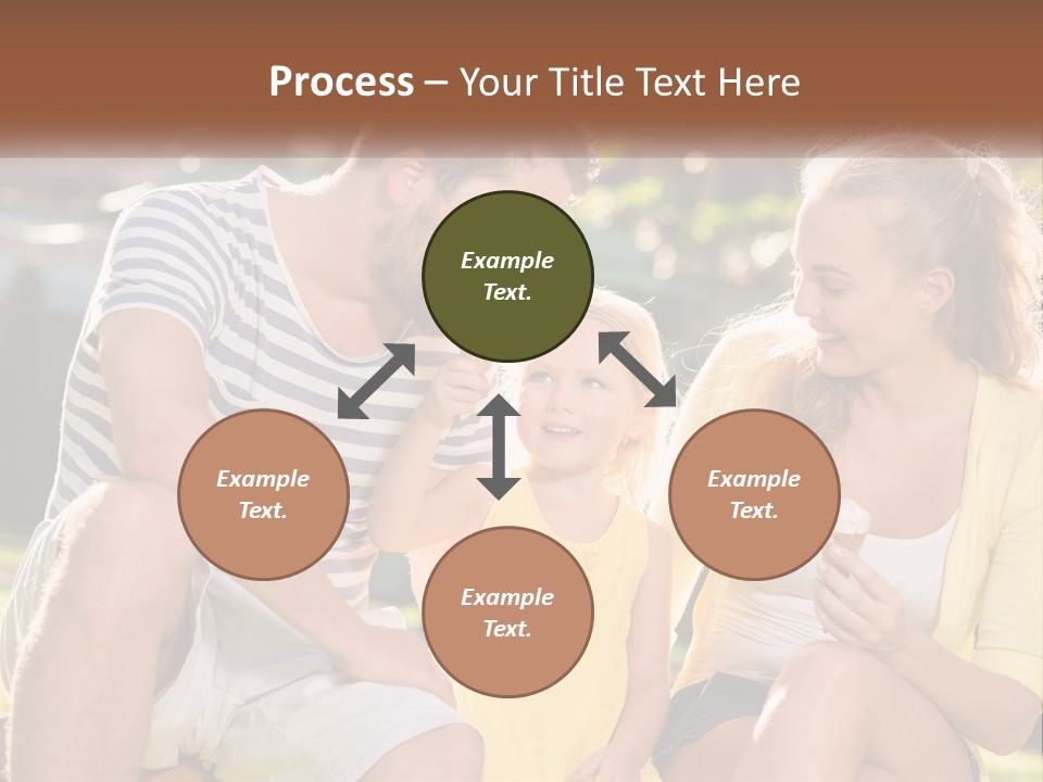 A Man And Two Girls Eating Ice Cream PowerPoint Template