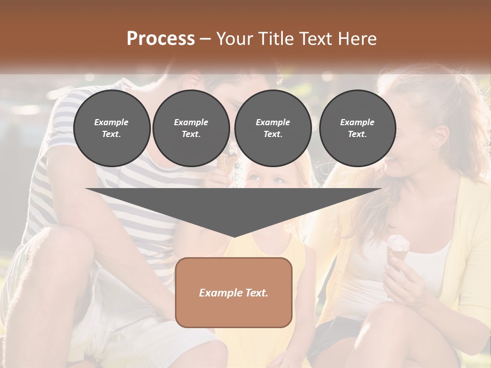 A Man And Two Girls Eating Ice Cream PowerPoint Template