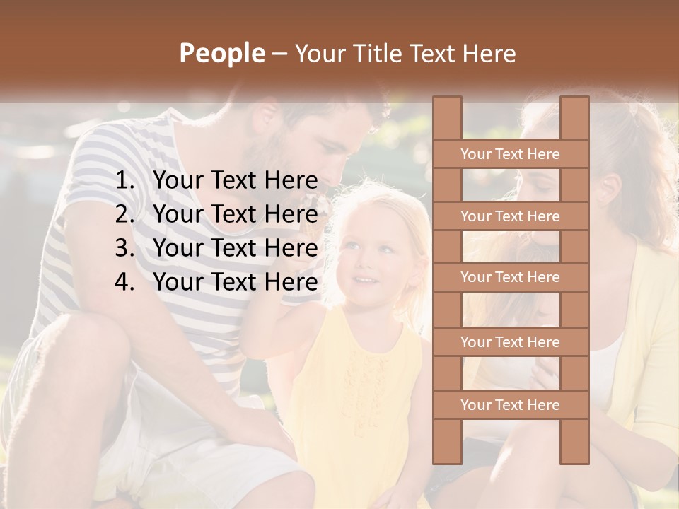 A Man And Two Girls Eating Ice Cream PowerPoint Template