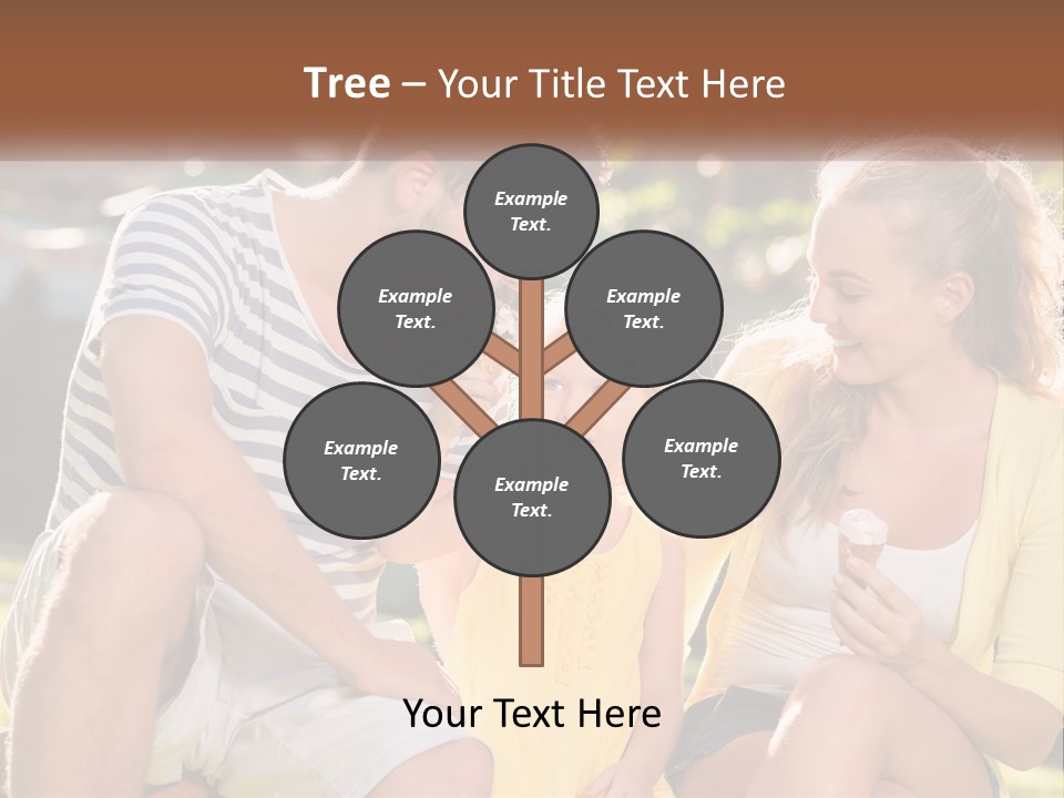 A Man And Two Girls Eating Ice Cream PowerPoint Template