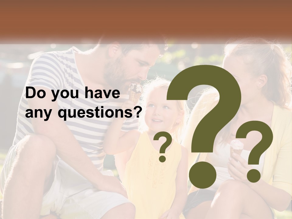 A Man And Two Girls Eating Ice Cream PowerPoint Template