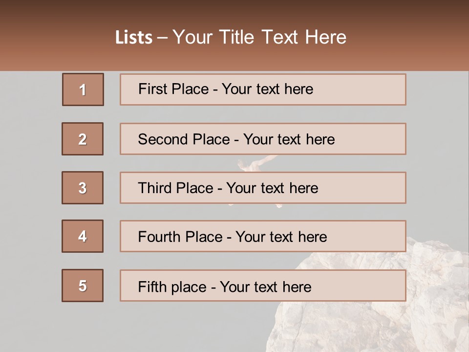 A Person Jumping Off A Cliff Into The Ocean PowerPoint Template