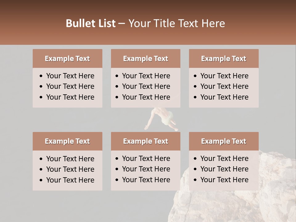 A Person Jumping Off A Cliff Into The Ocean PowerPoint Template