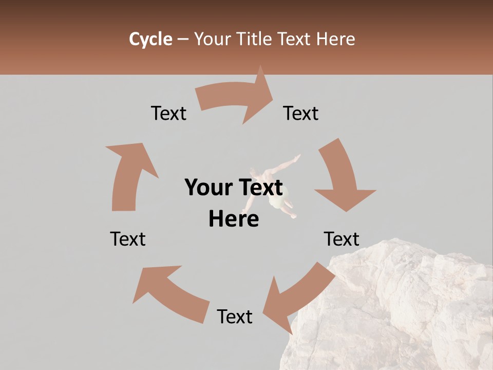 A Person Jumping Off A Cliff Into The Ocean PowerPoint Template