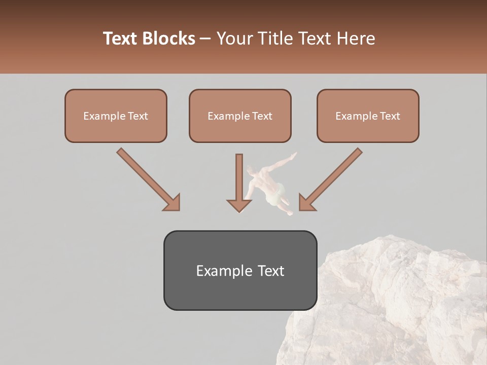 A Person Jumping Off A Cliff Into The Ocean PowerPoint Template