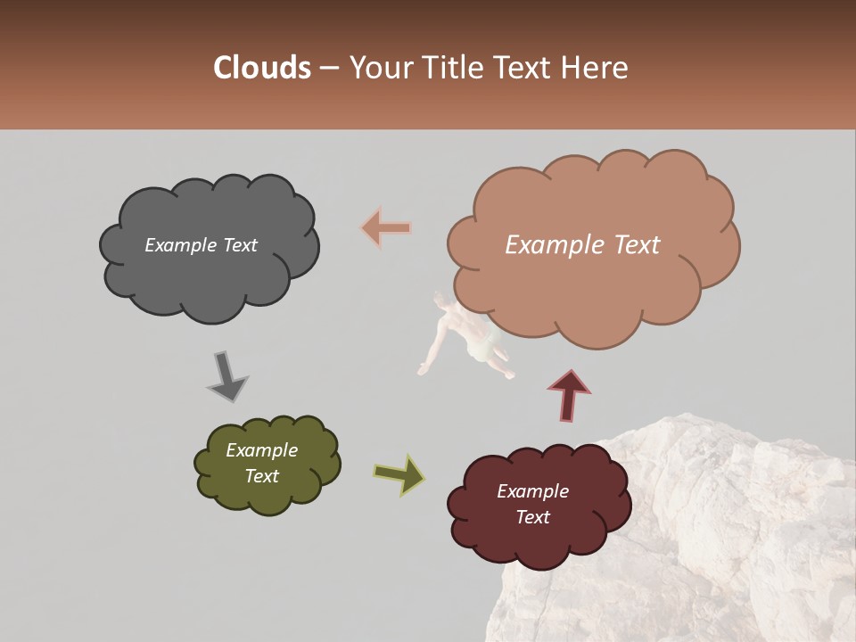 A Person Jumping Off A Cliff Into The Ocean PowerPoint Template