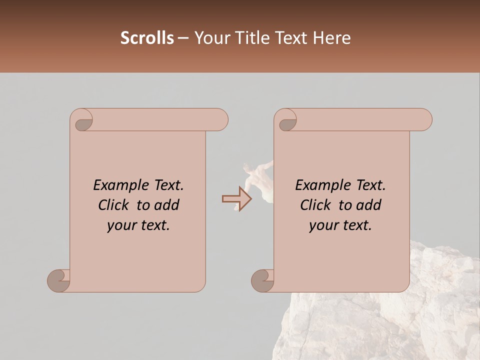 A Person Jumping Off A Cliff Into The Ocean PowerPoint Template