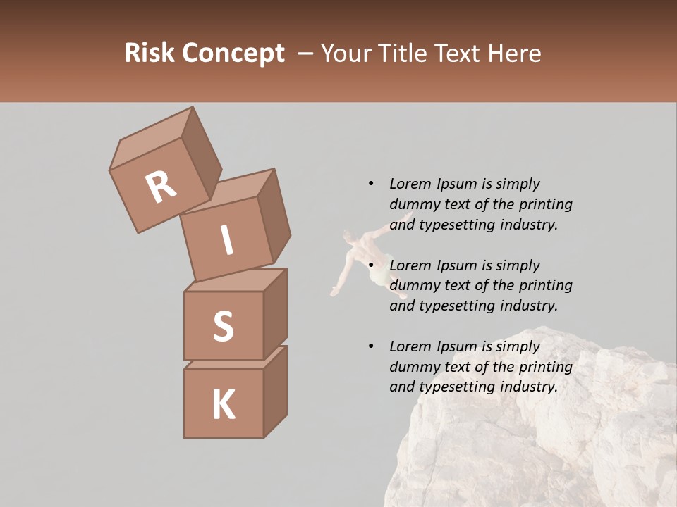 A Person Jumping Off A Cliff Into The Ocean PowerPoint Template
