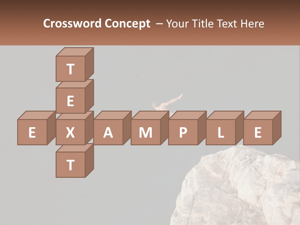 A Person Jumping Off A Cliff Into The Ocean PowerPoint Template