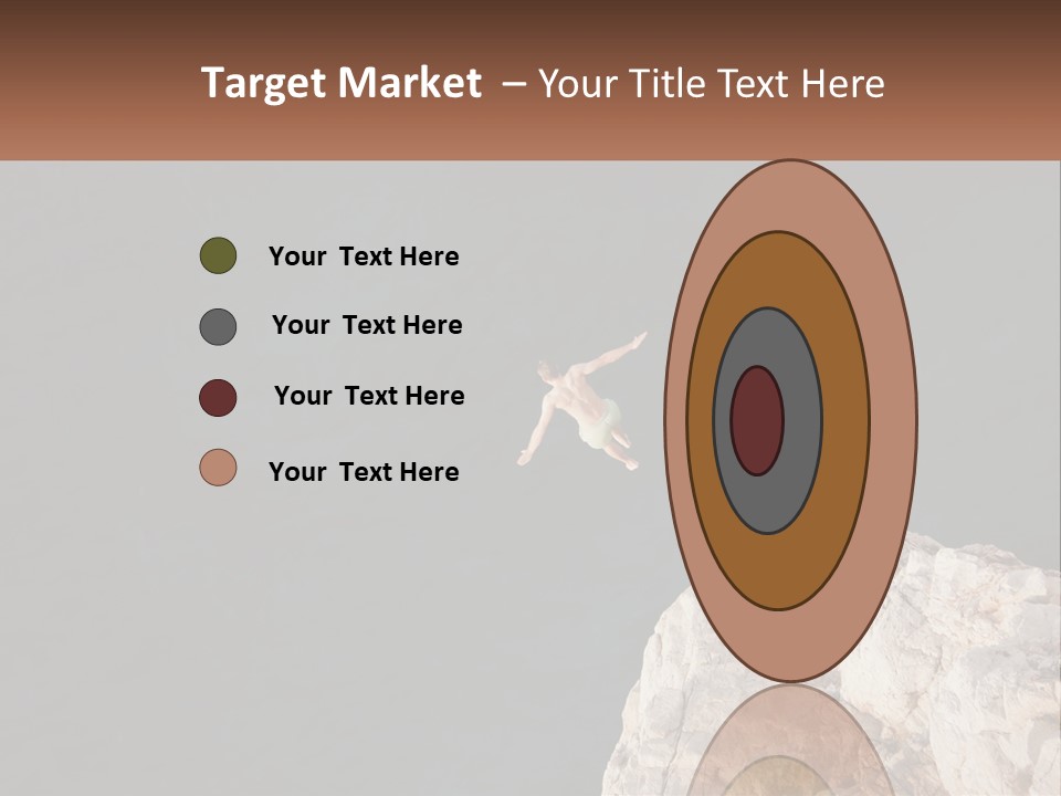 A Person Jumping Off A Cliff Into The Ocean PowerPoint Template