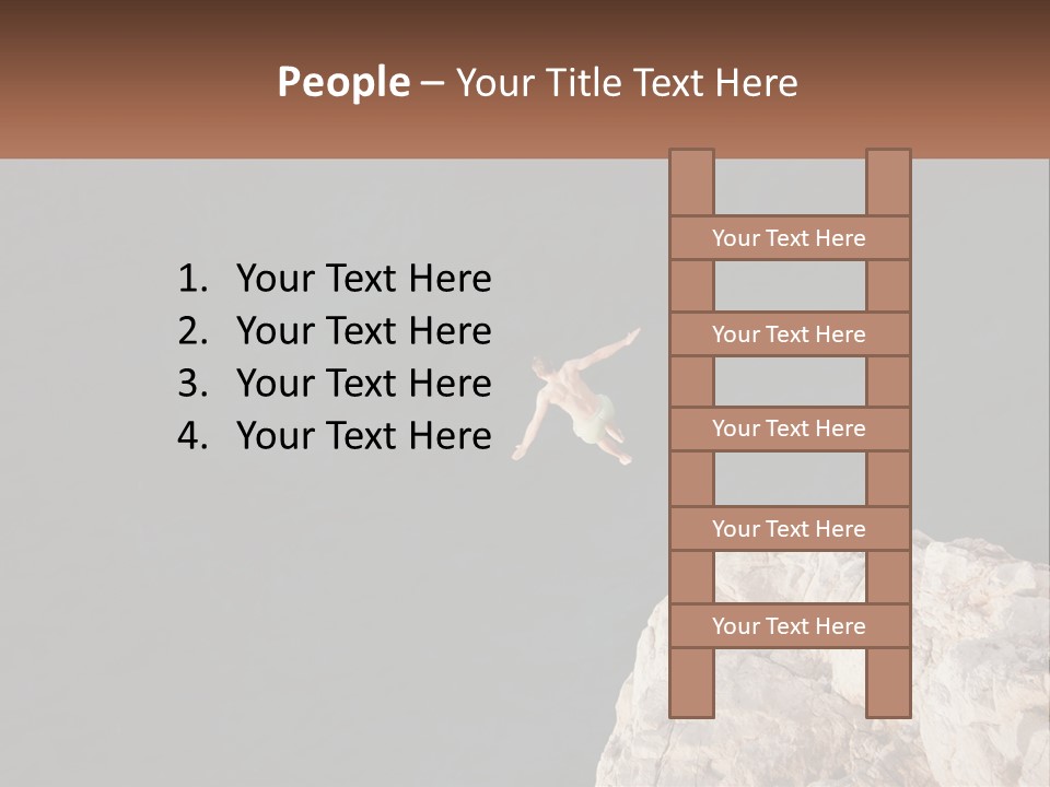 A Person Jumping Off A Cliff Into The Ocean PowerPoint Template