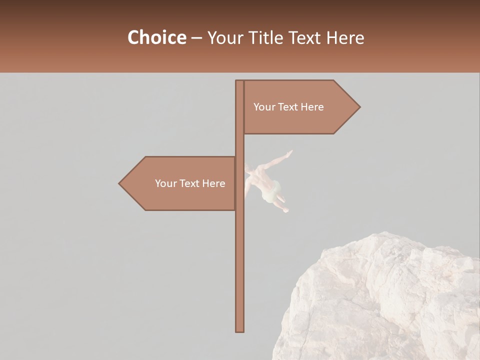 A Person Jumping Off A Cliff Into The Ocean PowerPoint Template