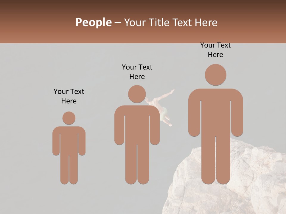 A Person Jumping Off A Cliff Into The Ocean PowerPoint Template