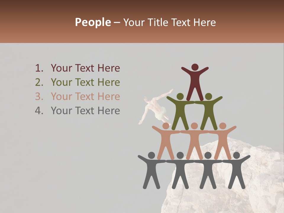 A Person Jumping Off A Cliff Into The Ocean PowerPoint Template