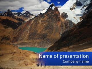 A Group Of People Standing In Front Of A Mountain PowerPoint Template