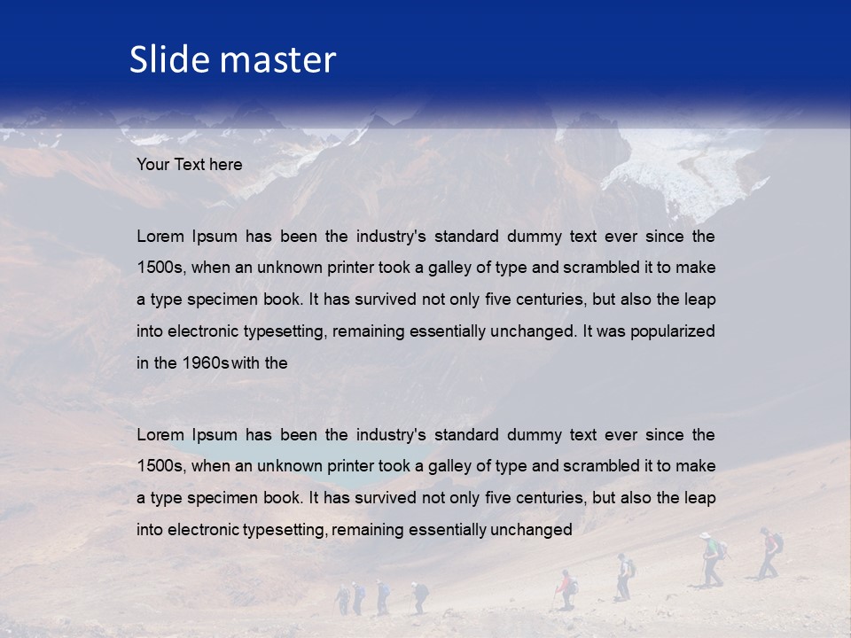 A Group Of People Standing In Front Of A Mountain PowerPoint Template