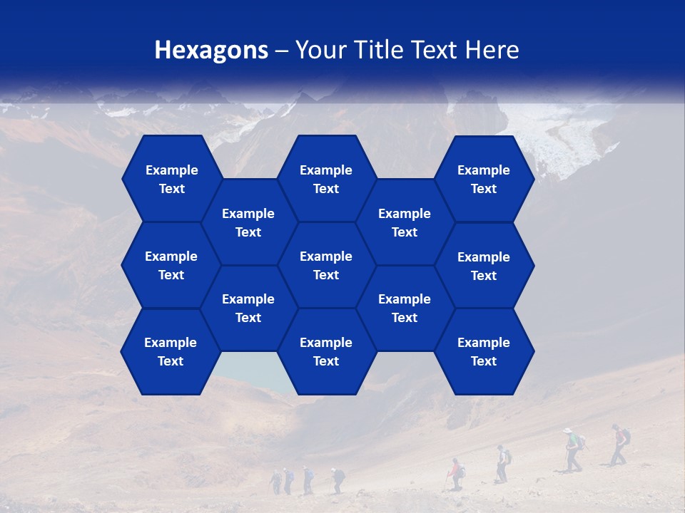 A Group Of People Standing In Front Of A Mountain PowerPoint Template