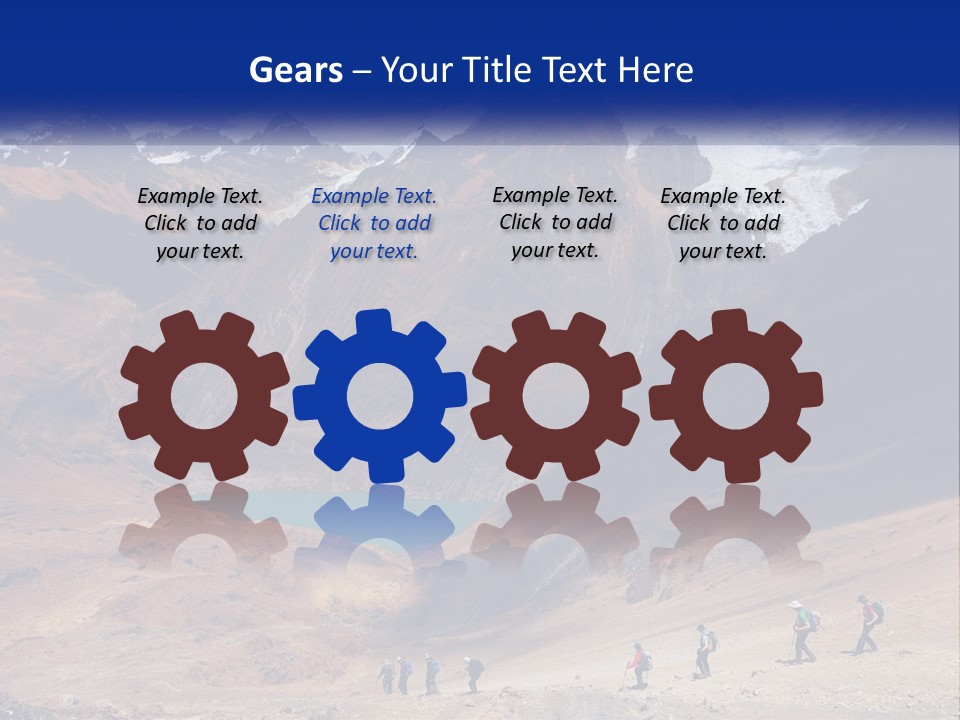 A Group Of People Standing In Front Of A Mountain PowerPoint Template